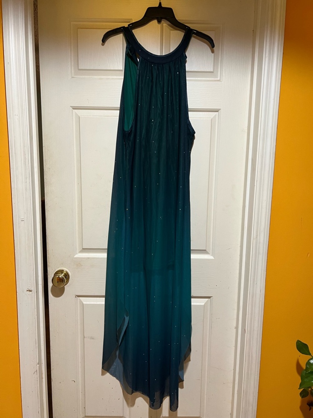 SHEIN Teal to Navy Ombre Maxi Dress with Sparkle